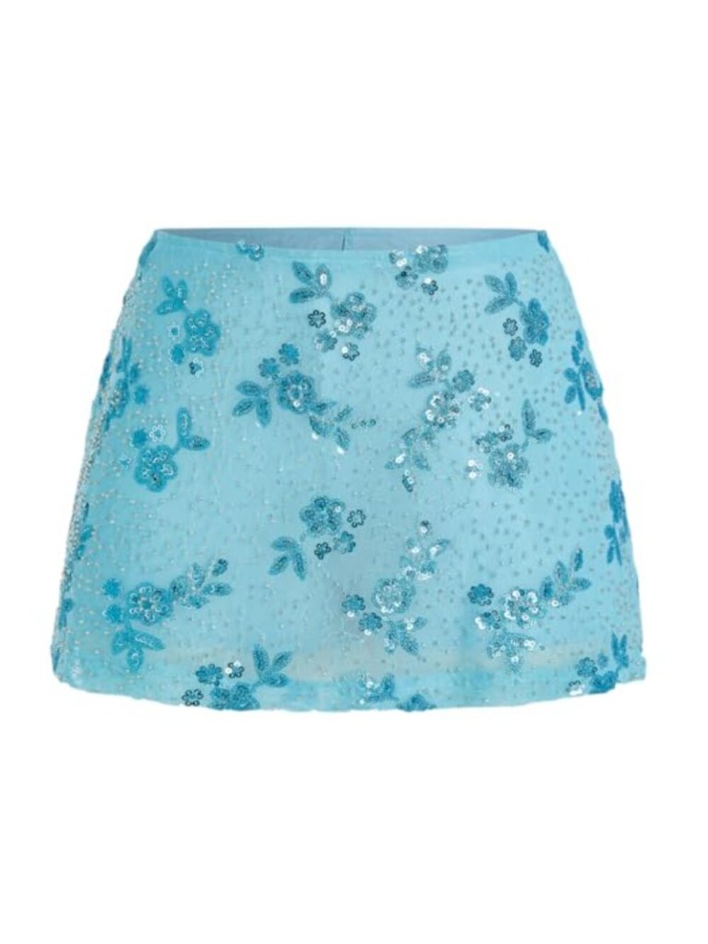 Y2K Sequin Skirt Sparkly Low Rise Mini Skort for Women with Built-in Shorts